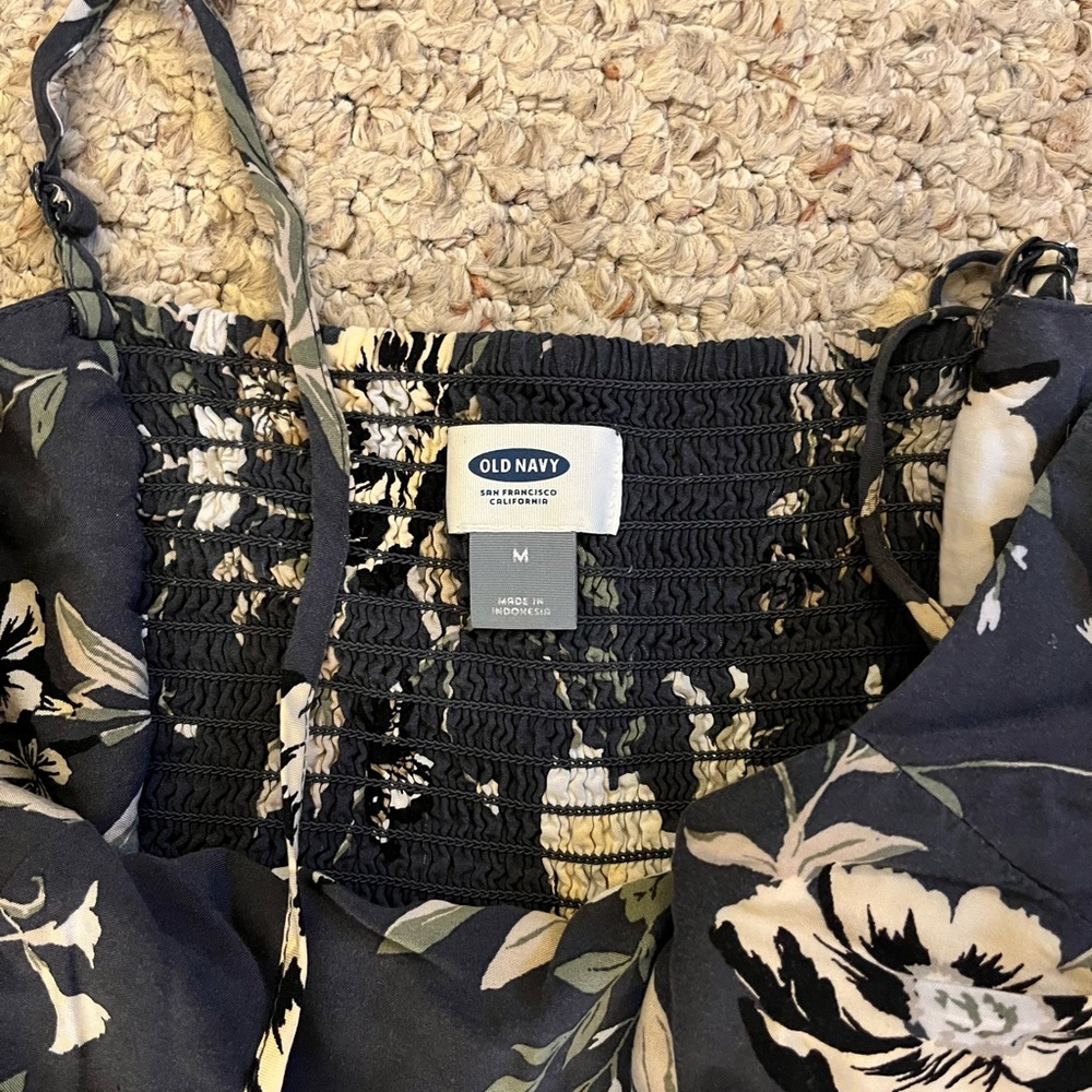 OLD NAVY Dark Grey Floral Summer Dress - Picture 3 of 4